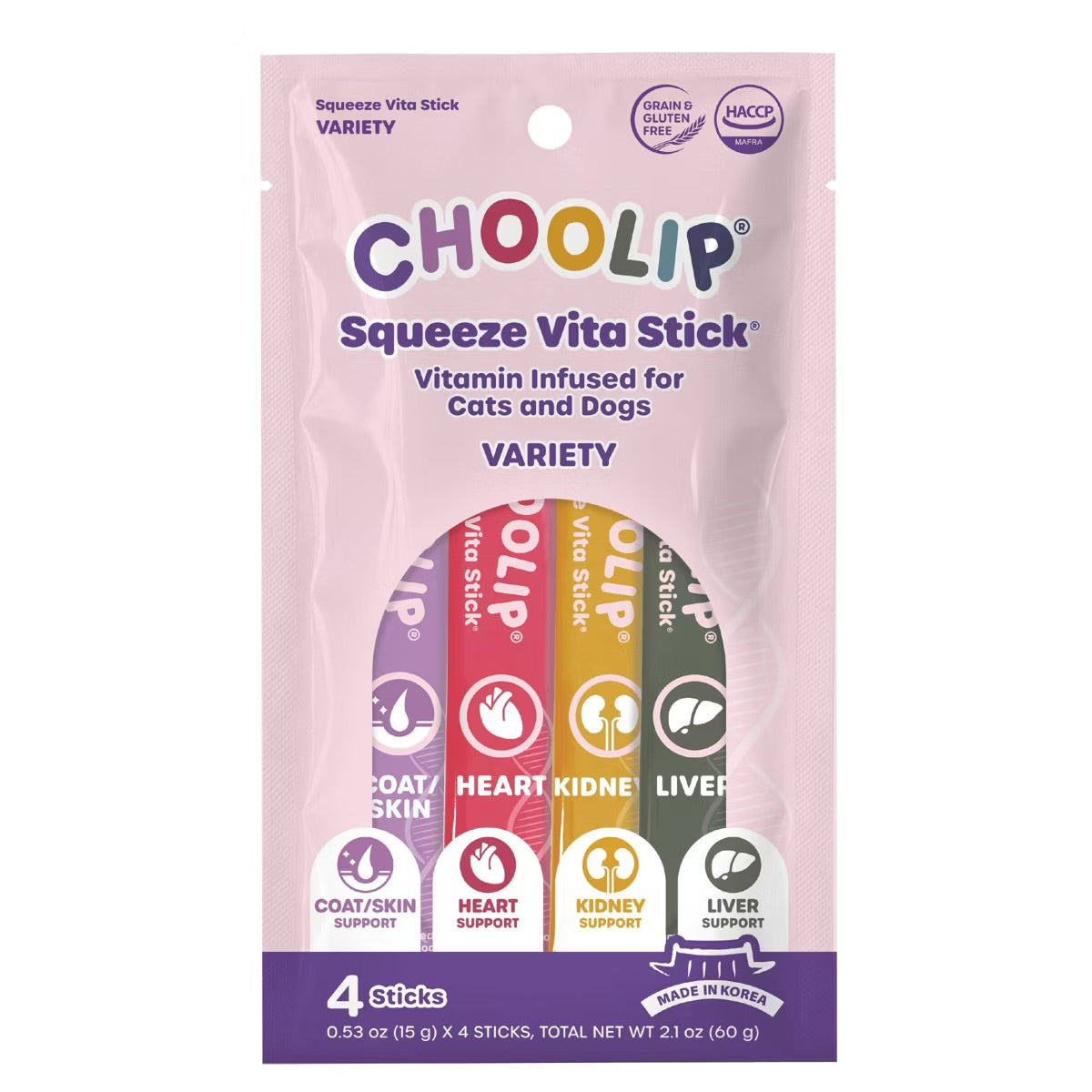 Choolip Squeeze Vita Stick Variety Lickable Treats